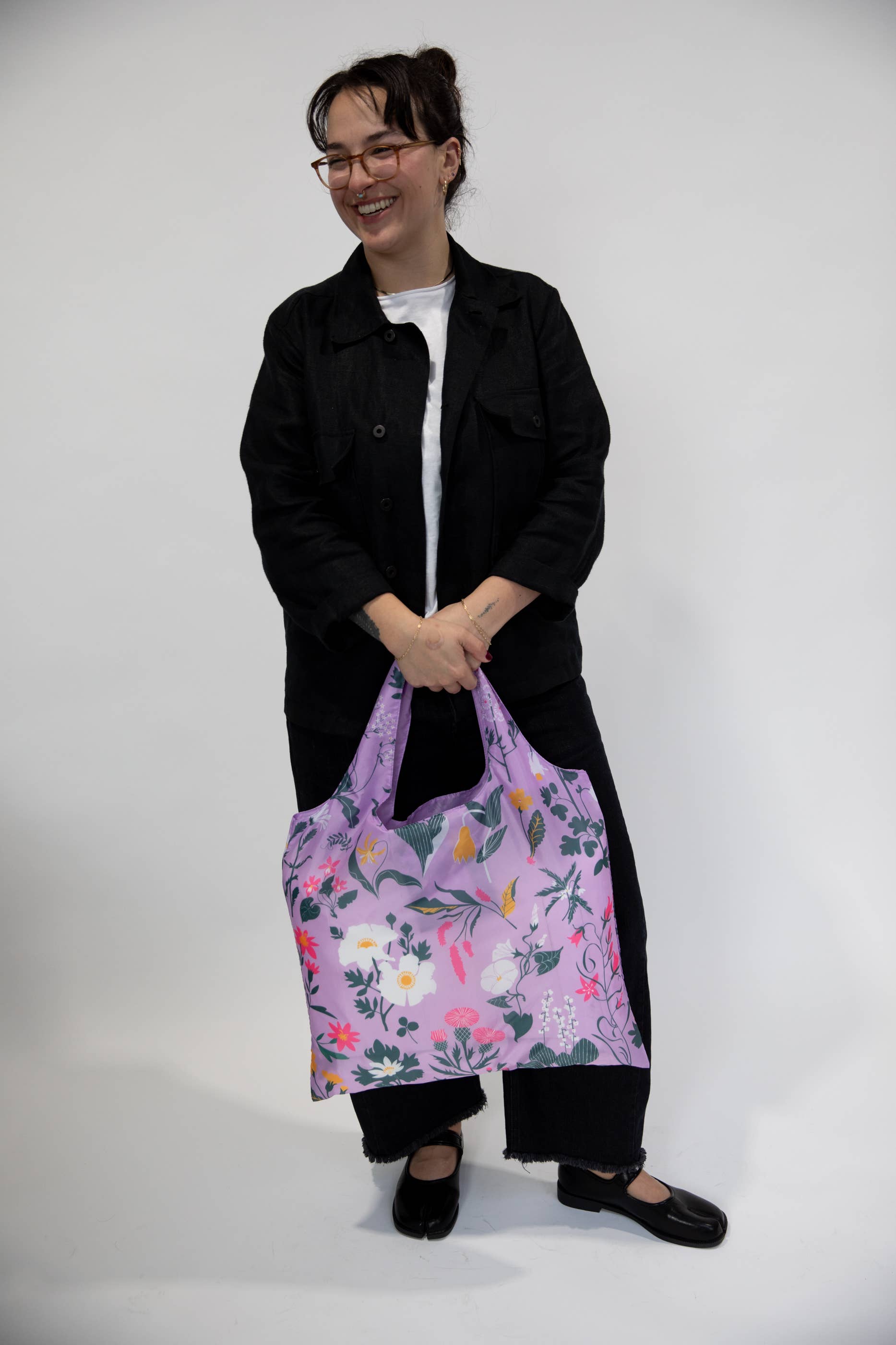 Floral Art Sack® by Banquet Workshop - Reusable Tote Bag Yellow Owl Workshop