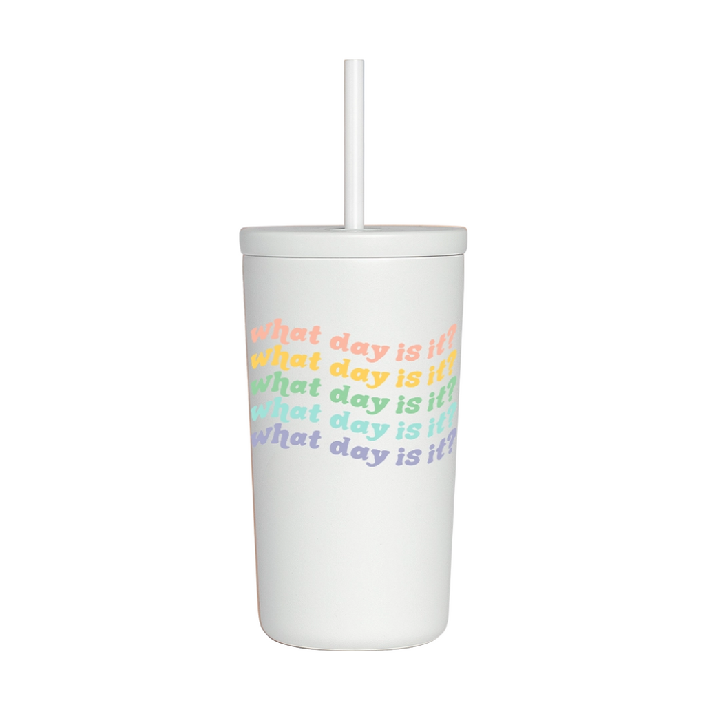 What Day Is It? Insulated Cup with Lid and Straw  Talking Out Of Turn   