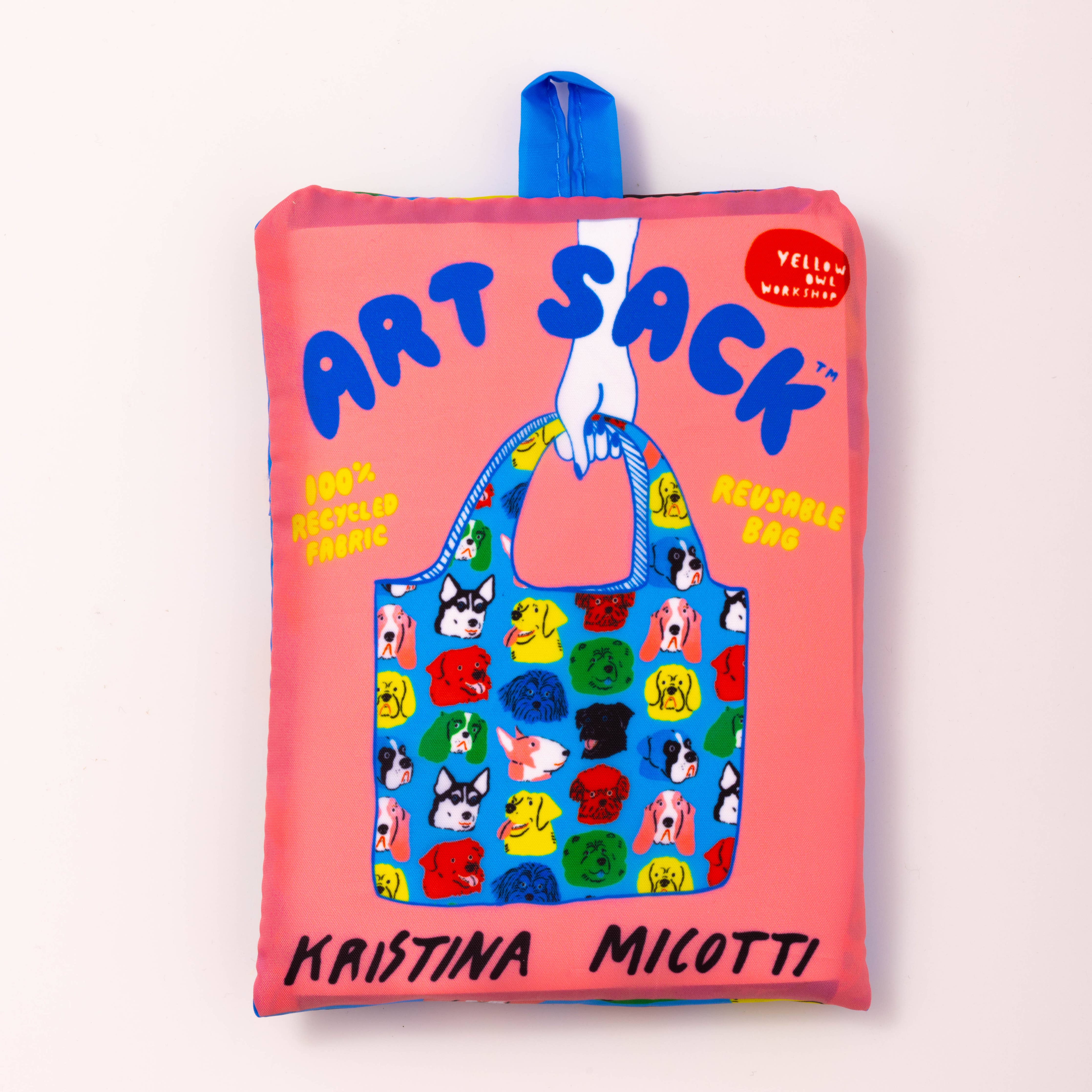Dogs Art Sack® by Kristina Micotti - Reusable Tote Bag Yellow Owl Workshop