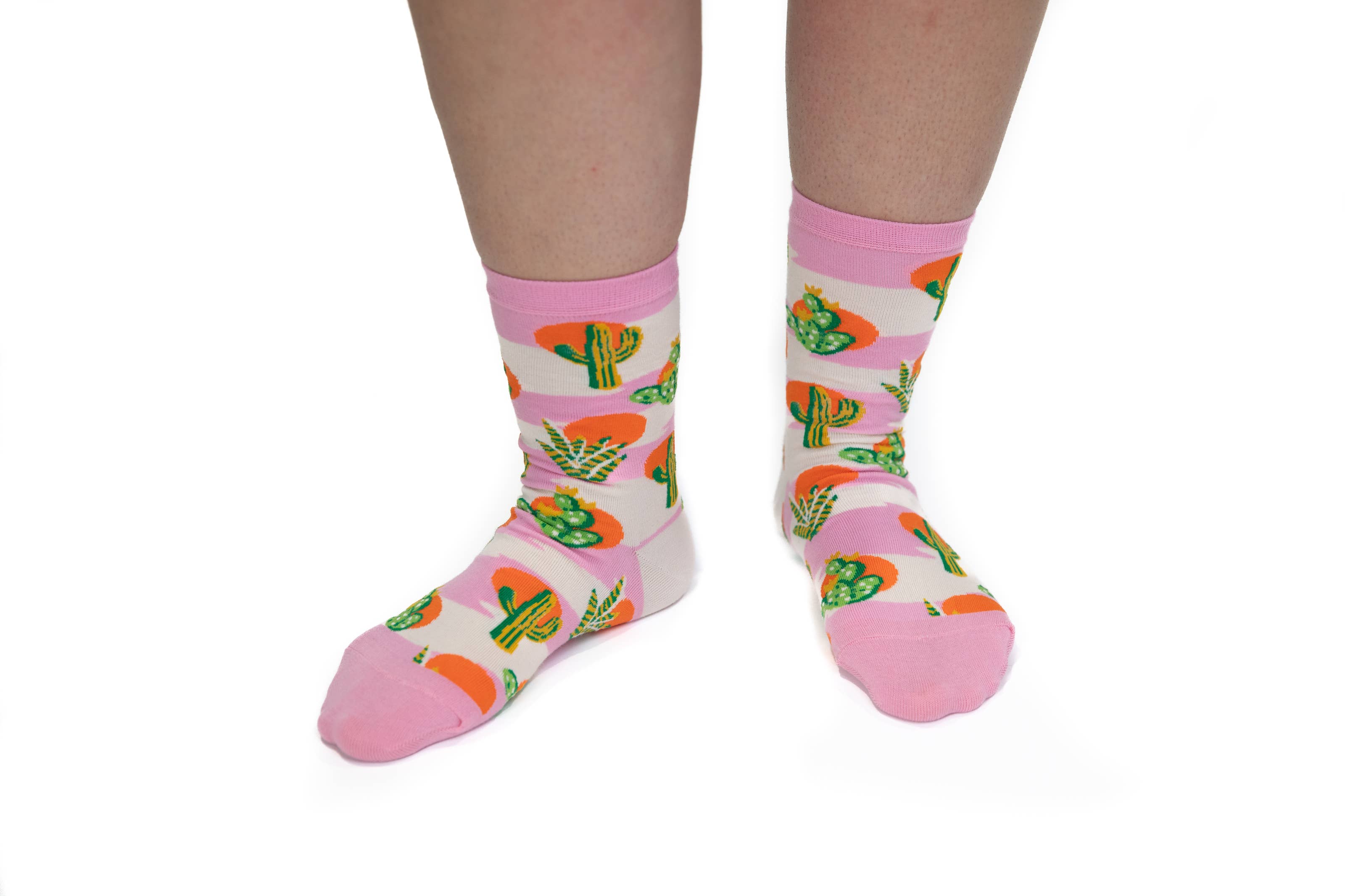 Cactus Sunset - Women's Crew Socks Yellow Owl Workshop