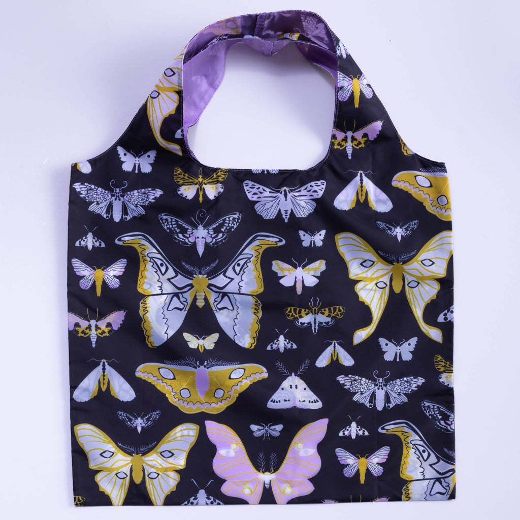 Moths Art Sack by Banquet Workshop - Reusable Tote Bag Bags + Totes Yellow Owl Workshop   