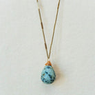 Zara Drop Necklace Necklaces Bella Vita Jewelry African Turquoise Antique Gold Plated 