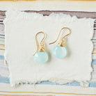 Aqua Chalcedony Earrings Dangle Earrings Bella Vita Jewelry   