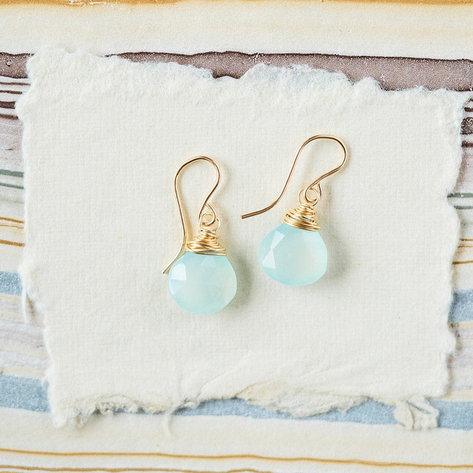 Aqua Chalcedony Earrings Dangle Earrings Bella Vita Jewelry