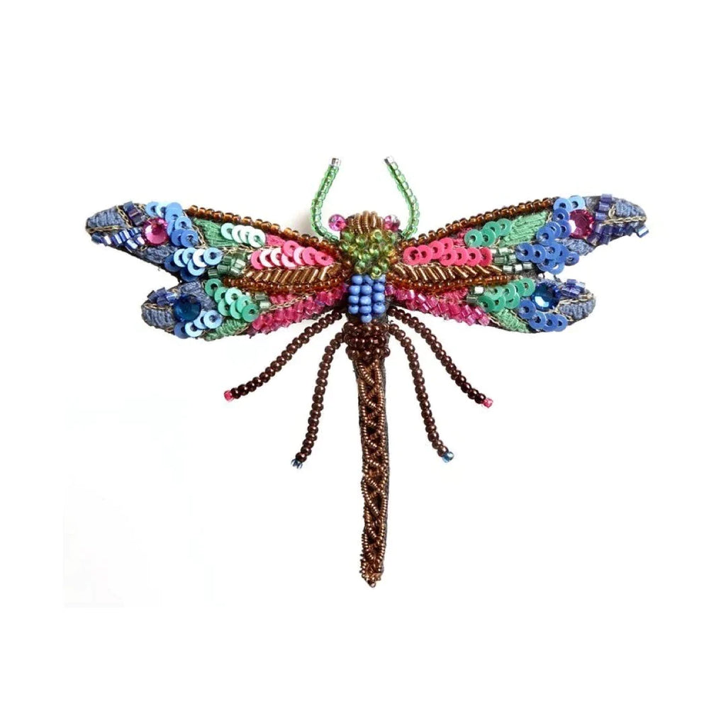 Hand Embroidered Brooch Brooches + Pins Trovelore Braid Dragonfly (size: 3" W x 2.5" T)  