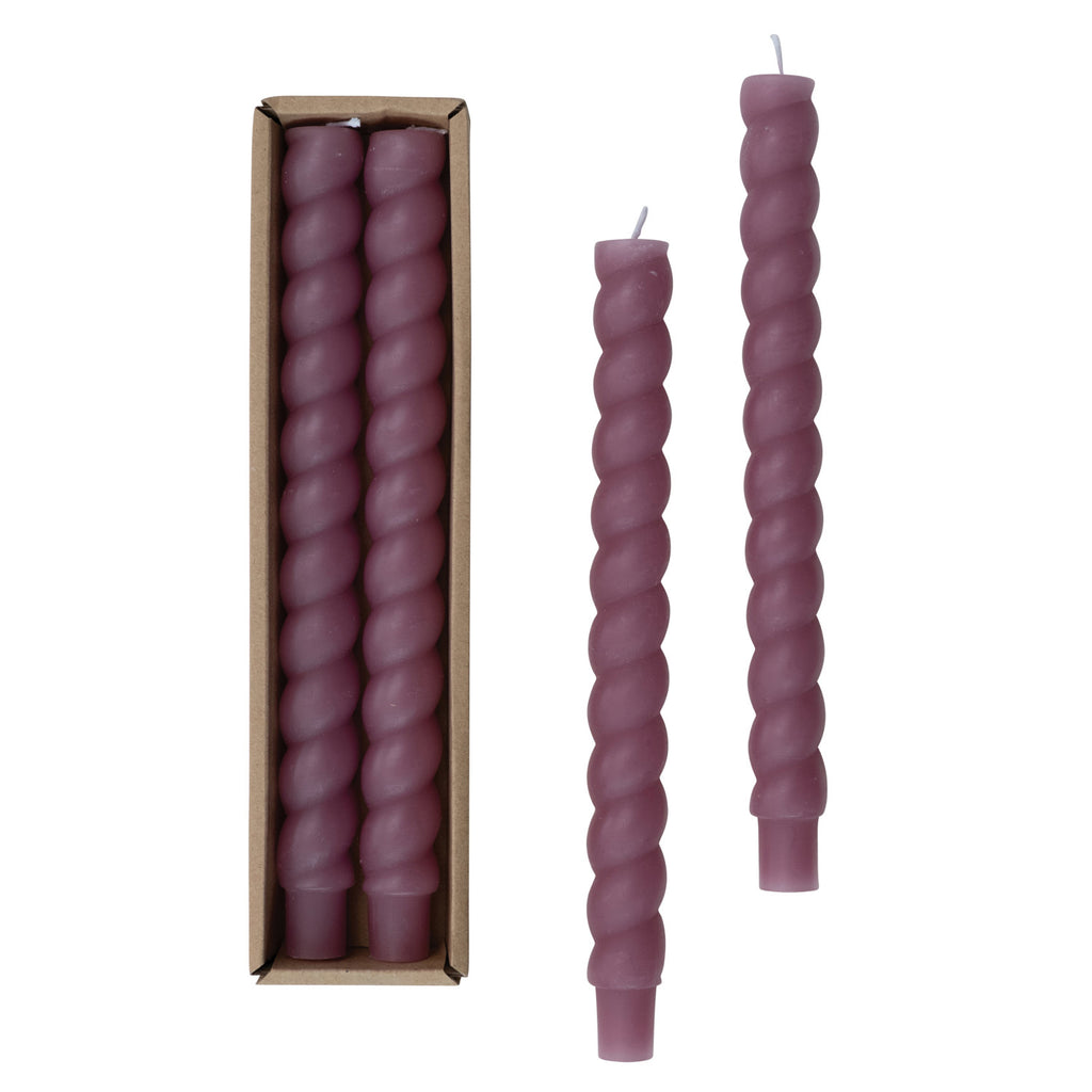 Taper Candles  Creative Co-op Purple Twisted Taper  