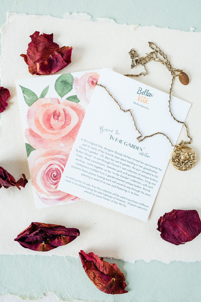 In the Garden - Iris Necklace Charm + Pendant Necklaces Bella Vita Jewelry   