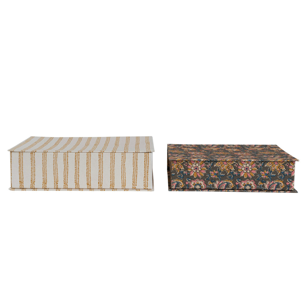 Cute Fabric Covered Storage Boxes Home Accents Creative Co-op   