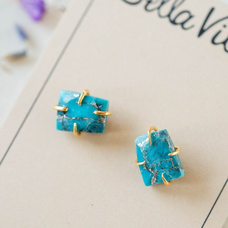 Turquoise Post Earrings Stud + Post Earrings Bella Vita Imports   