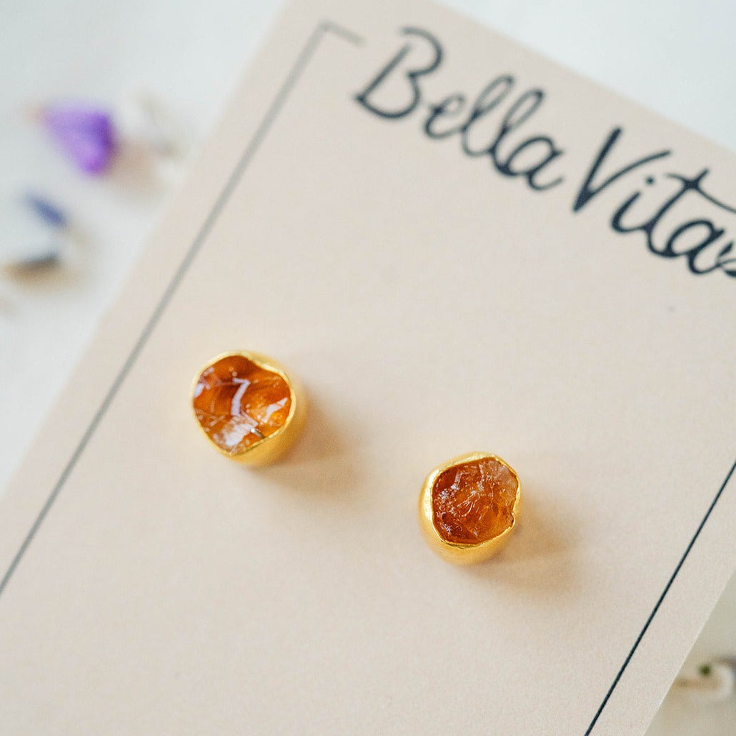 Citrine Post Earrings Stud + Post Earrings Bella Vita Imports   