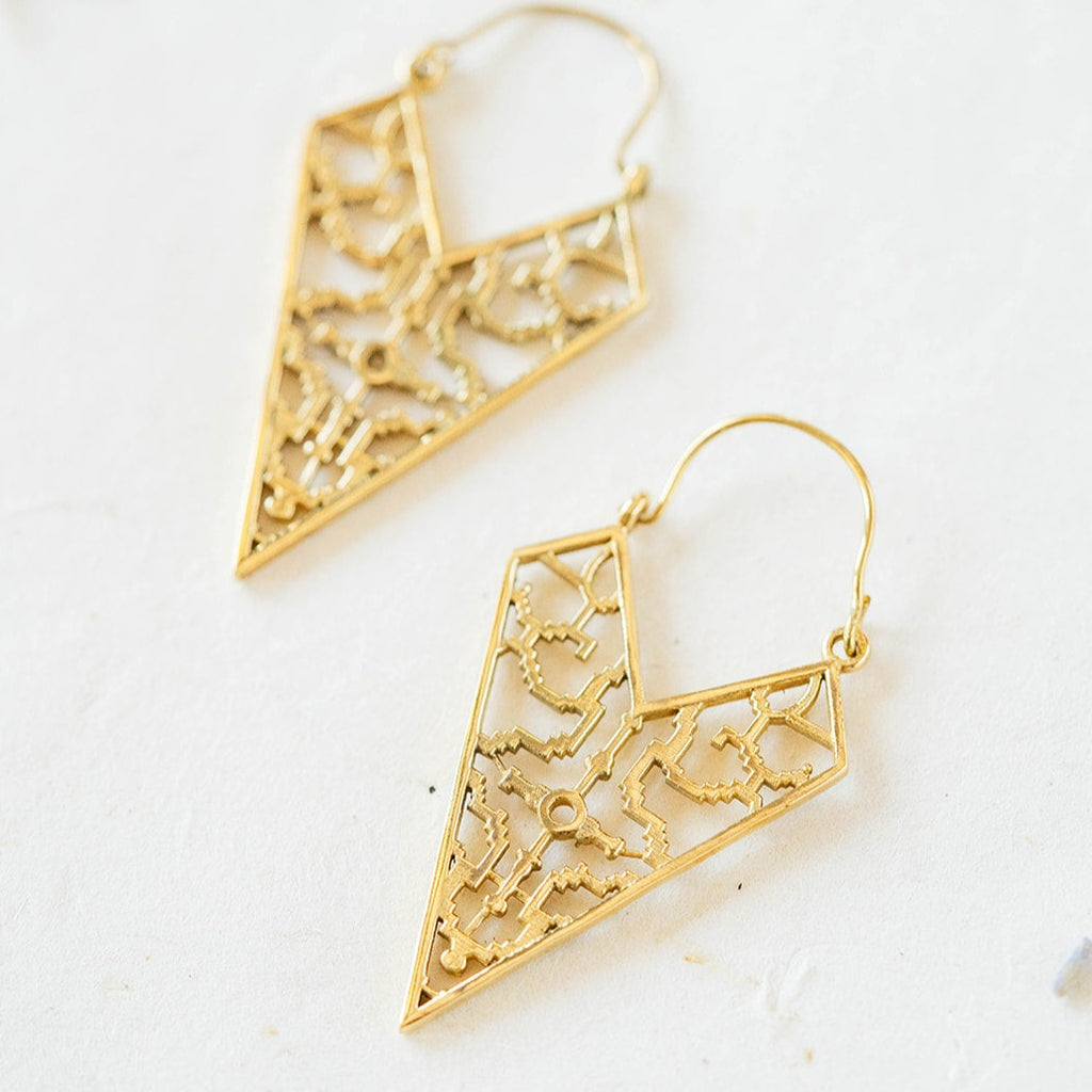 SOFIA - Brass Hinge Earrings Dangle Earrings Bella Vita Jewelry   