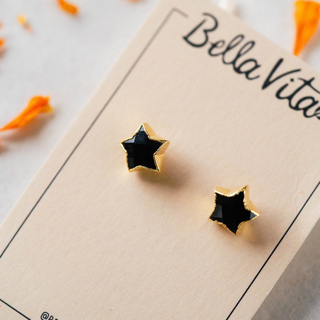 Black Onyx Star Posts  Bella Vita Jewelry   