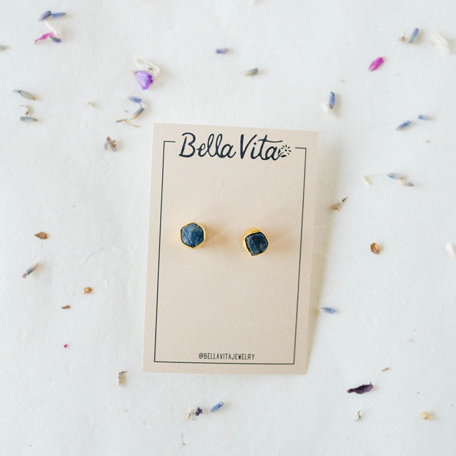 Sapphire Post Earrings Stud + Post Earrings Bella Vita Jewelry   