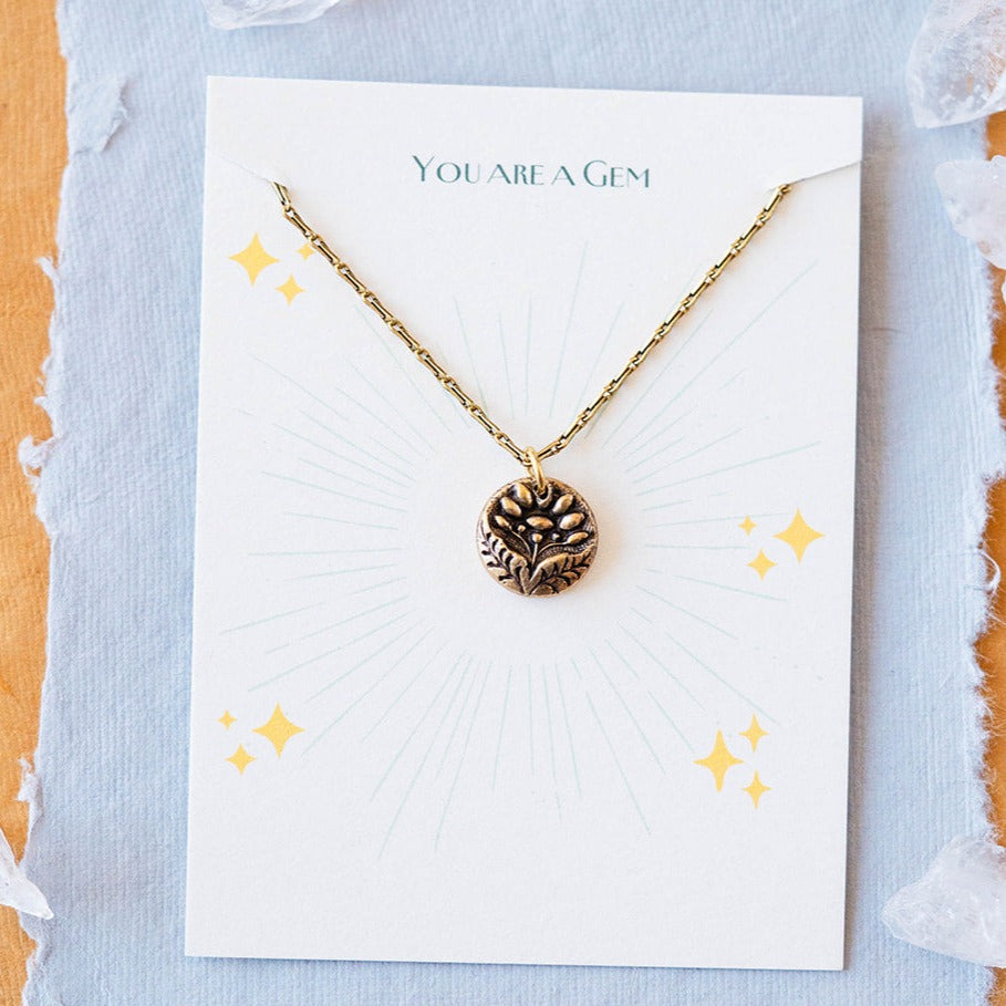 "You are a Gem" Button Necklace Token Necklace Bella Vita Jewelry   