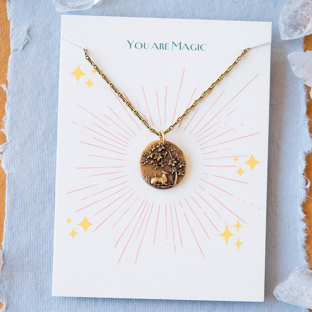 "You Are Magic" Button Necklace Token Necklace Bella Vita Jewelry   