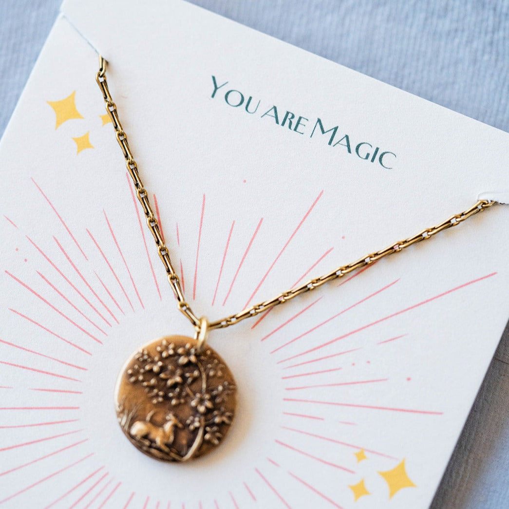 "You Are Magic" Button Necklace Token Necklace Bella Vita Jewelry   