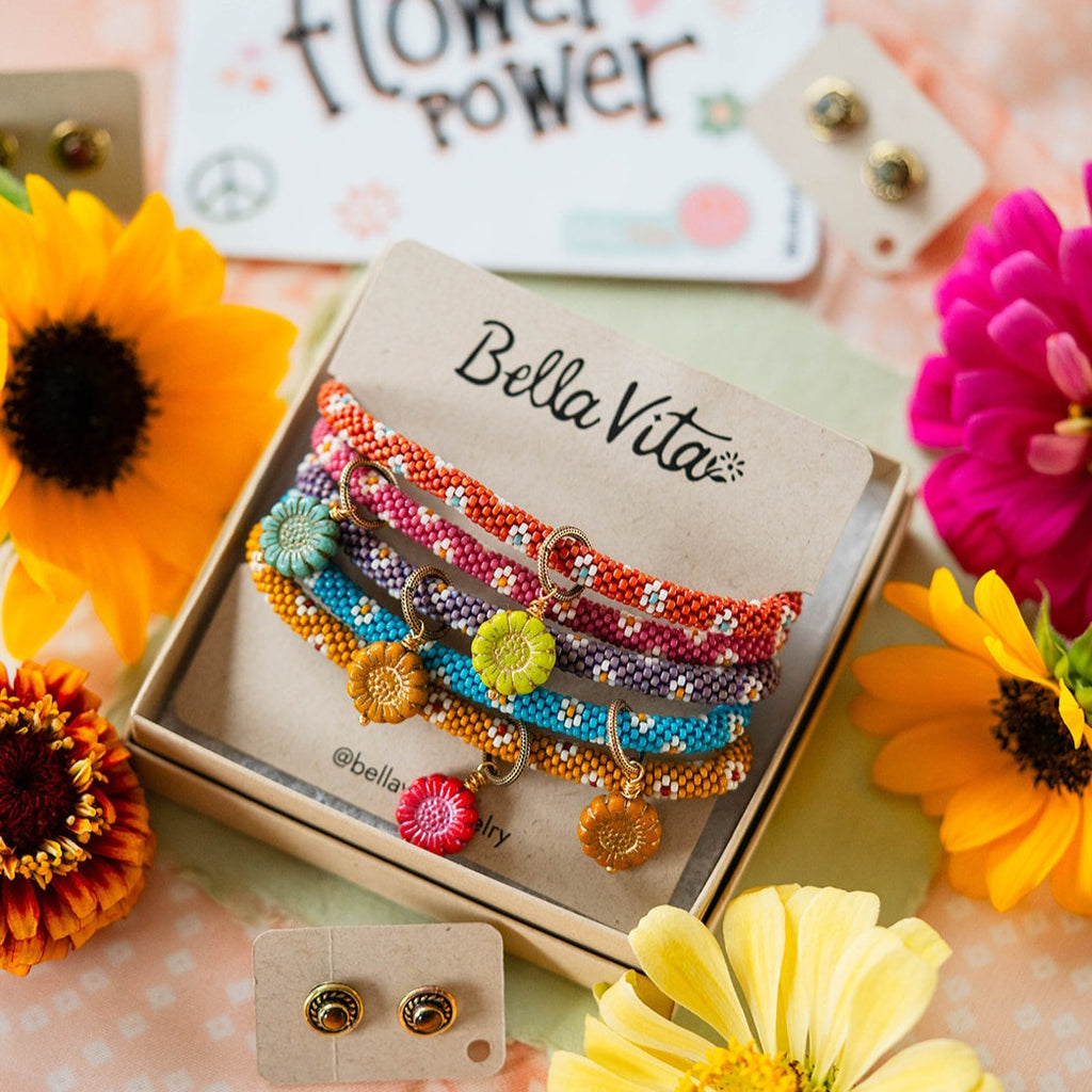 Summer Solstice Jewelry Gift Box: Beaded Bangle & Gemstone Earrings Gift Box Bella Vita Jewelry   