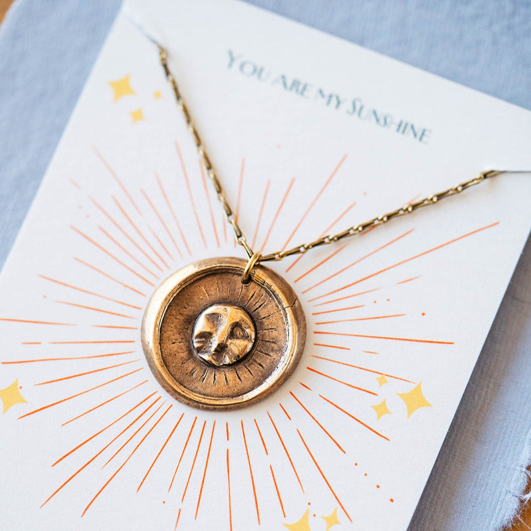 "You Are My Sunshine" Button Necklace Necklaces Bella Vita Jewelry   