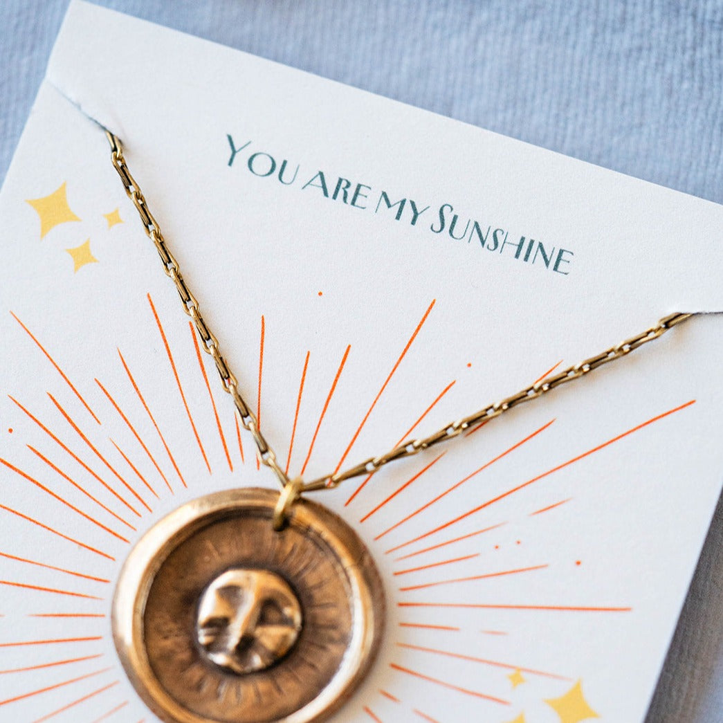 "You Are My Sunshine" Button Necklace Necklaces Bella Vita Jewelry   