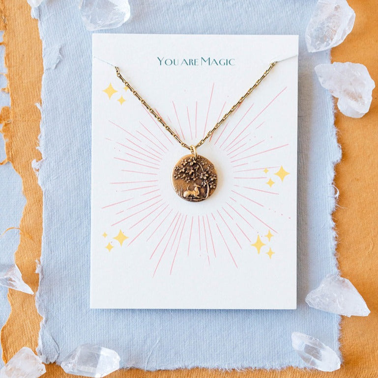 "You Are Magic" Button Necklace Token Necklace Bella Vita Jewelry   