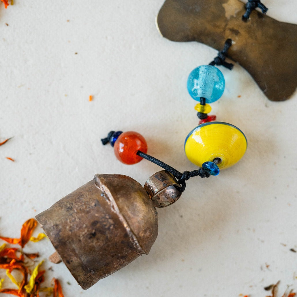Beaded Dog with Bone Chime Garden Moksha   