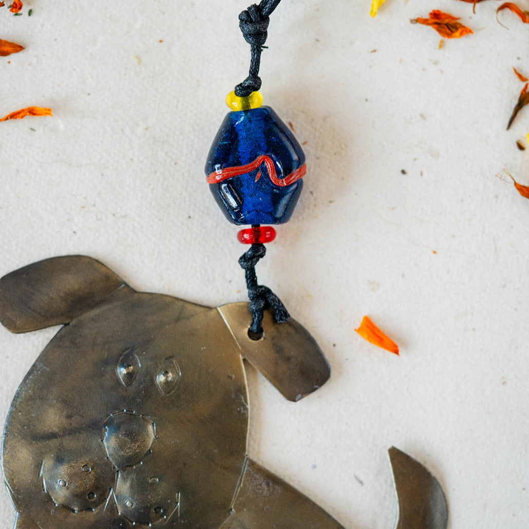 Beaded Dog with Bone Chime Garden Moksha   
