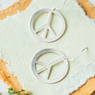 Peace Sign Earrings Dangle Earrings Bella Vita Jewelry Short Silver Plated  