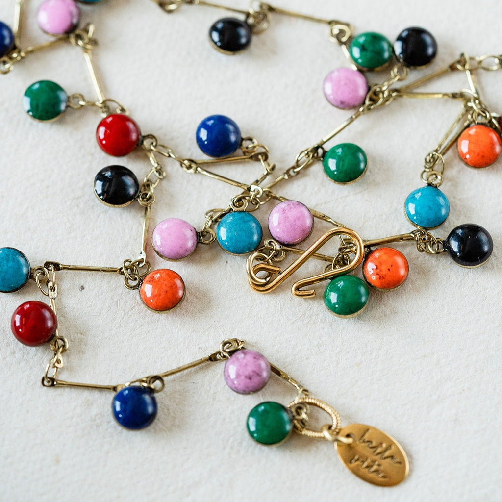 Confetti Chain Chain Necklaces Bella Vita Jewelry Rainbow  