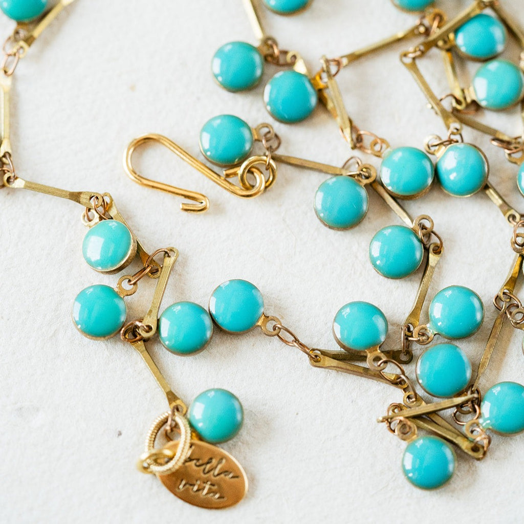 Confetti Chain Chain Necklaces Bella Vita Jewelry Turquoise  