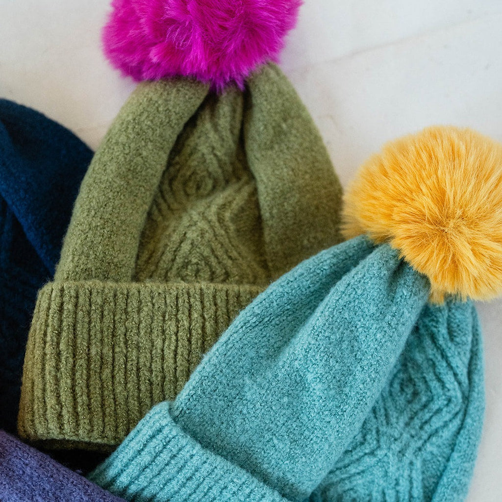 Knitted Pompom Hat  Powder Design inc   