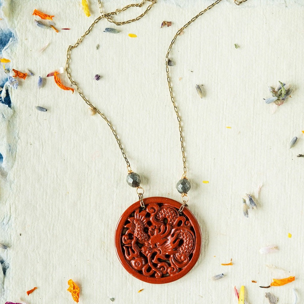 Dragon Necklace Charm + Pendant Necklaces Bella Vita Jewelry   