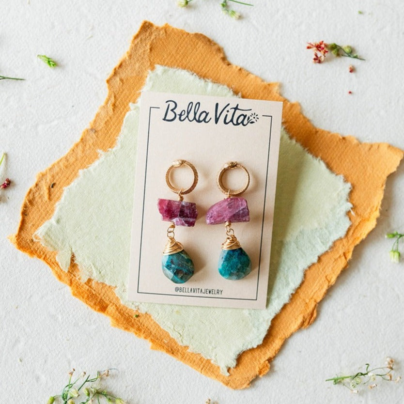 ELIZABETH Ouroboros Post Earrings Dangle Earrings Bella Vita Jewelry Style #1 - Bronze  