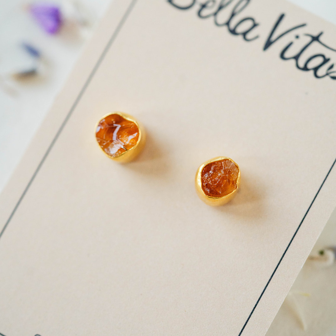 Citrine Post Earrings Stud + Post Earrings Bella Vita Imports   