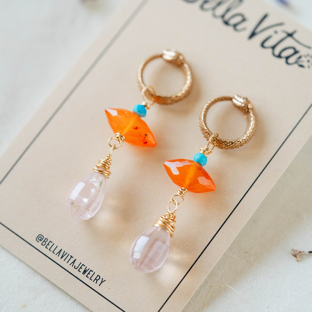 Oroboros and Gemstone Post Earrings – Bella Vita Jewelry
