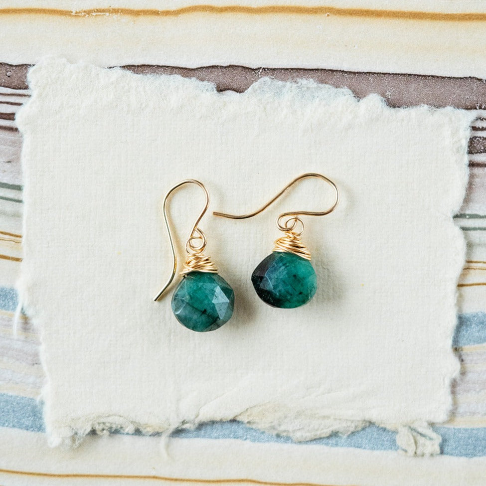 Emerald Earrings Dangle Earrings Bella Vita Jewelry   