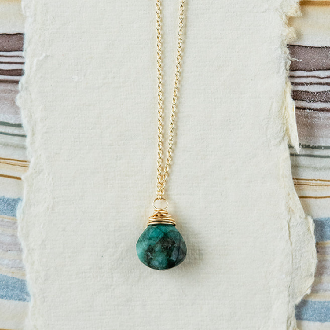 Emerald Necklace Charm + Pendant Necklaces Bella Vita Jewelry