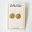 Tiny Token Cat Earring Dangle Earrings Bella Vita Jewelry   