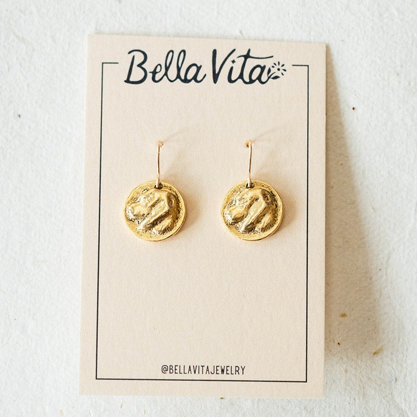 Bitty Buttons Dog Earring Dangle Earrings Bella Vita Jewelry   