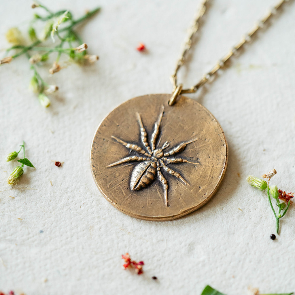Spider Heirloom Button Necklace Charm + Pendant Necklaces Bella Vita Jewelry   