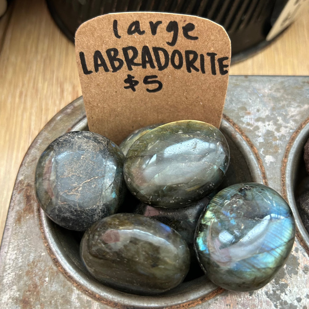 Large Labradorite Crystals Enter the Earth   