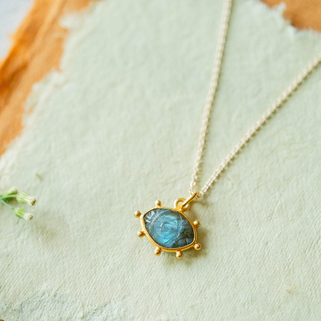 Labradorite “Magic Eye” Necklace Charm + Pendant Necklaces Bella Vita Jewelry   