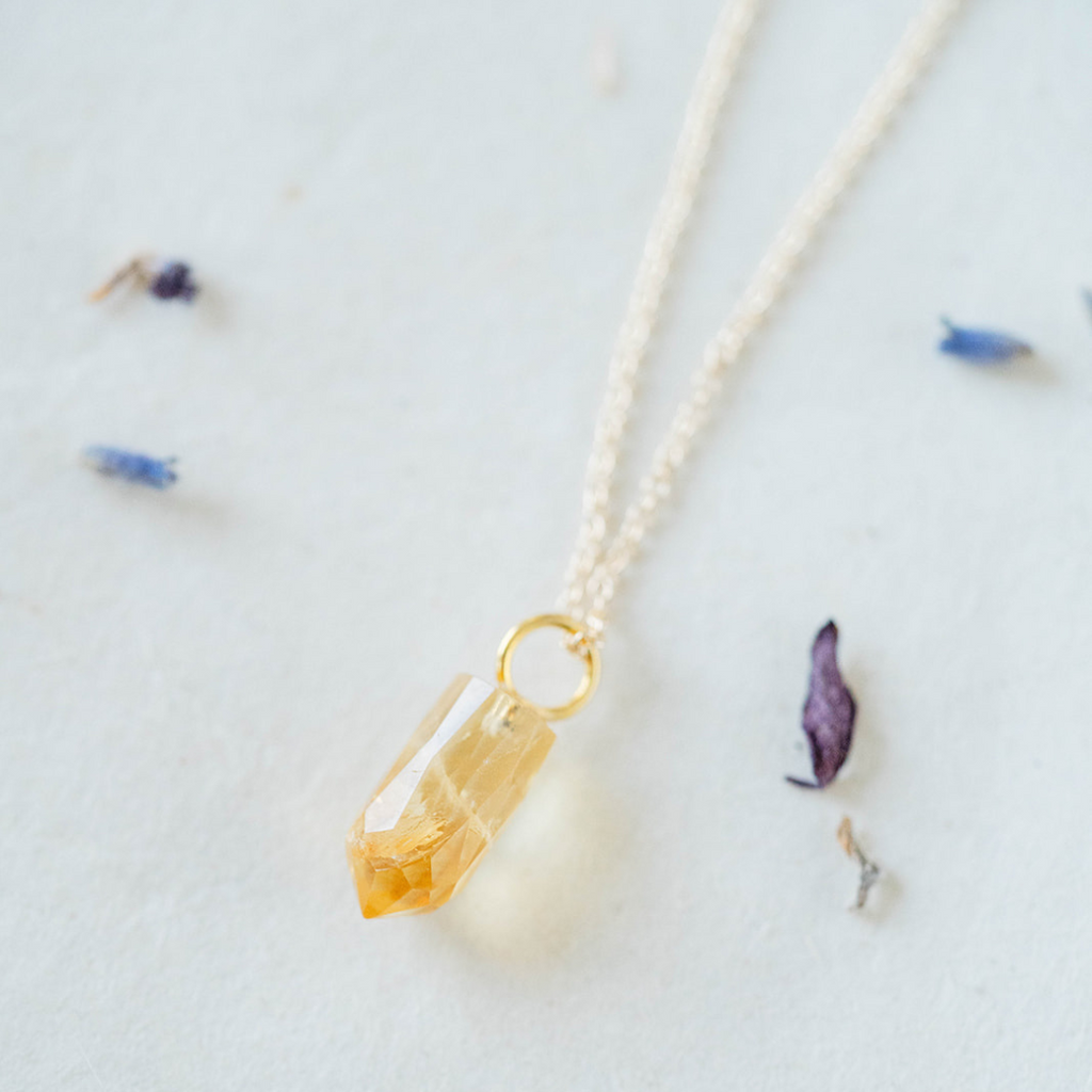 Citrine Point Necklace Charm + Pendant Necklaces Bella Vita Jewelry   