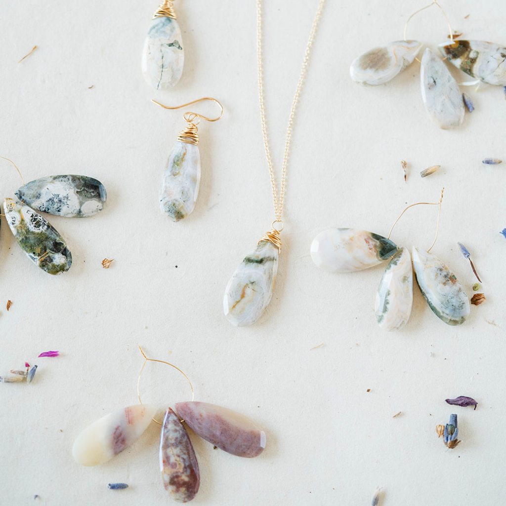 One of a Kind Ocean Jasper Sets Charm + Pendant Necklaces Bella Vita Jewelry   