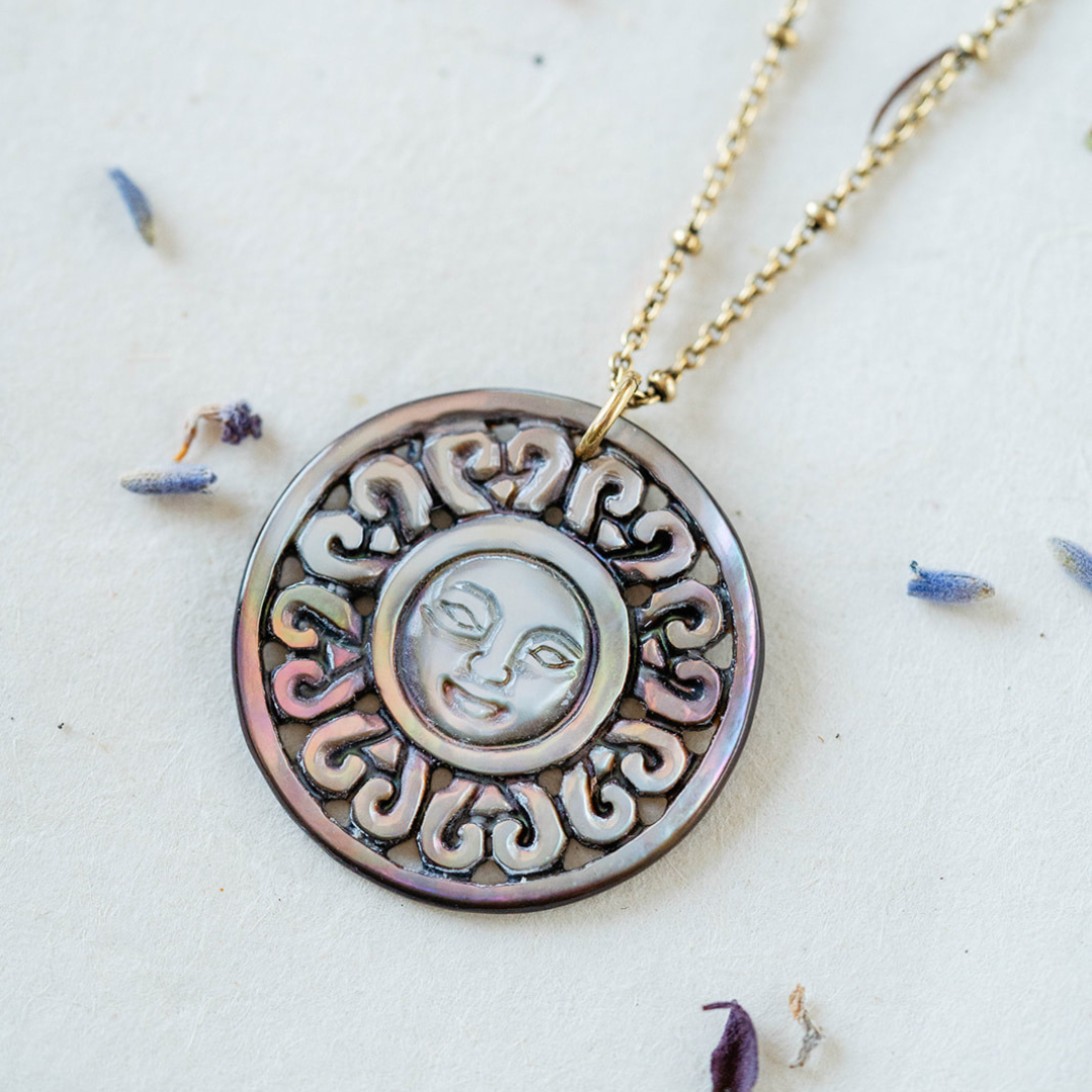 Smiling Sun Necklace Charm + Pendant Necklaces Bella Vita Jewelry   