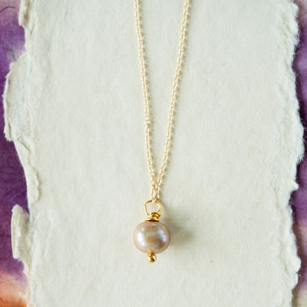 Pink Pearl Necklace Charm + Pendant Necklaces Bella Vita Jewelry   