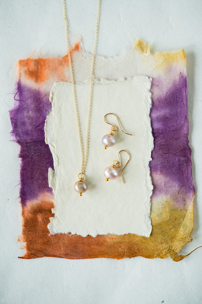 Pink Pearl Earrings Dangle Earrings Bella Vita Jewelry   