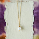 White Pearl Necklace Charm + Pendant Necklaces Bella Vita Jewelry   