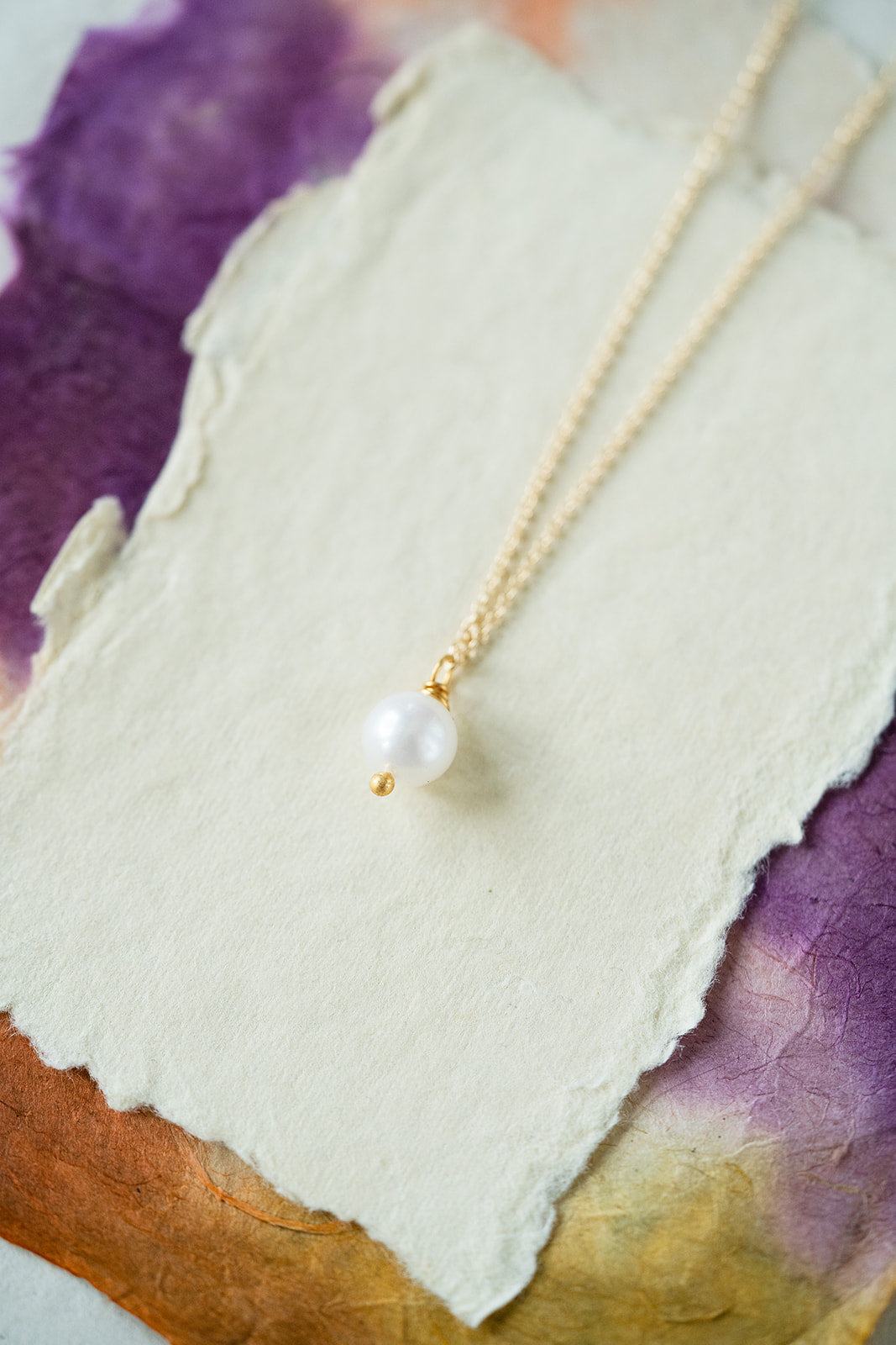 White Pearl Necklace Charm + Pendant Necklaces Bella Vita Jewelry   