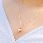 White Pearl Necklace Charm + Pendant Necklaces Bella Vita Jewelry   