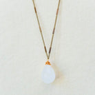 Zara Drop Necklace Necklaces Bella Vita Jewelry Quartz Crystal Antique Gold Plated 